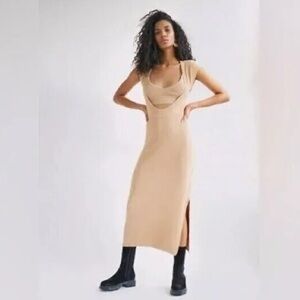 Intimately Free People Women’s Ribbed Midi Dress with Cut Out